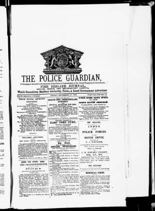 cover page of Police Chronicle published on September 17, 1886