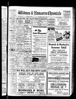cover page of Widnes & Runcorn Chronicle published on August 2, 1941