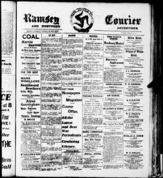 cover page of Isle of Man Courier published on February 2, 1915