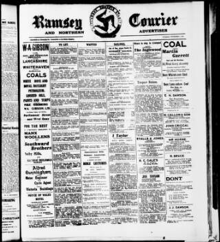 cover page of Isle of Man Courier published on November 2, 1915