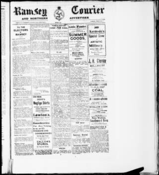cover page of Isle of Man Courier published on June 18, 1918