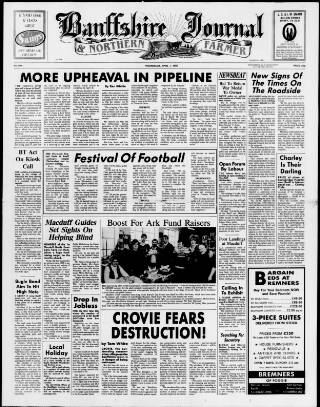 cover page of Banffshire Journal published on April 1, 1987