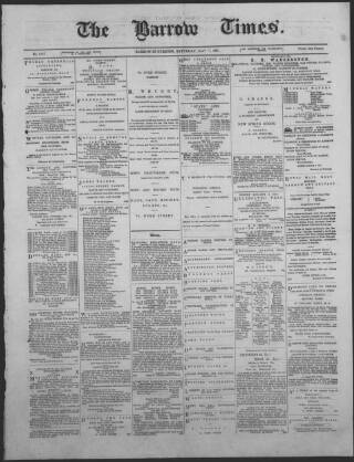 cover page of Barrow Times published on May 7, 1881