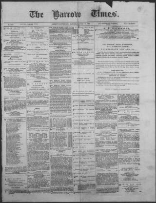 cover page of Barrow Times published on June 18, 1881