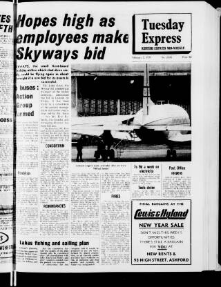 cover page of Tuesday Express published on February 2, 1971
