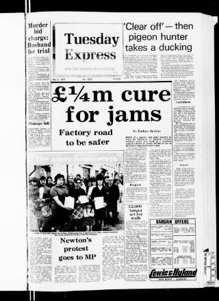 cover page of Tuesday Express published on May 2, 1972