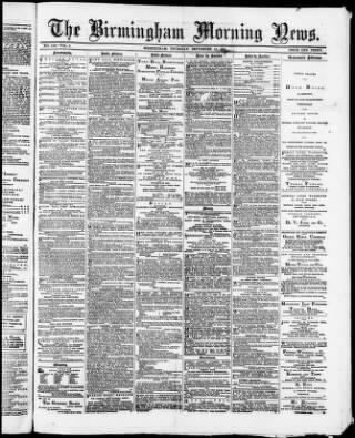 cover page of Birmingham Morning News published on September 17, 1874