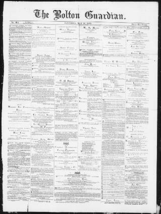 cover page of Bolton Guardian published on May 20, 1871