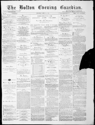 cover page of Bolton Guardian published on June 18, 1874