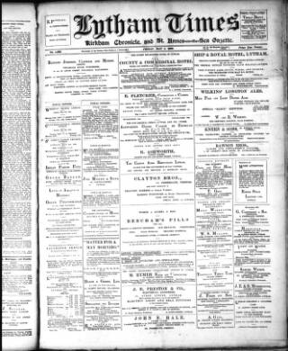 cover page of Lytham Times published on May 4, 1900