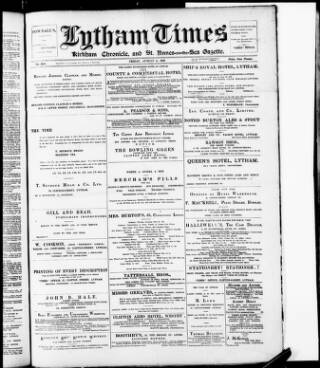 cover page of Lytham Times published on August 2, 1901