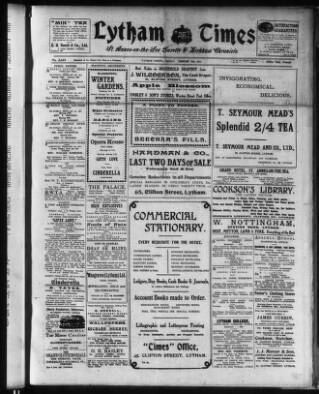 cover page of Lytham Times published on February 2, 1917