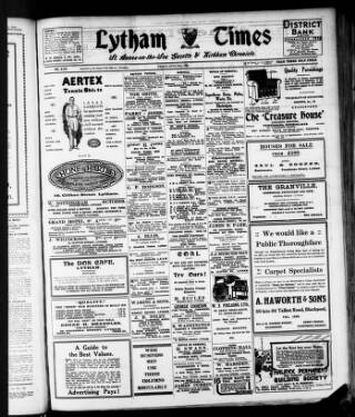cover page of Lytham Times published on June 18, 1926