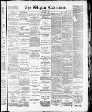 cover page of Wigan Examiner published on May 2, 1890