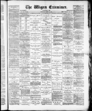 cover page of Wigan Examiner published on June 18, 1890
