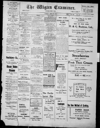 cover page of Wigan Examiner published on June 18, 1912