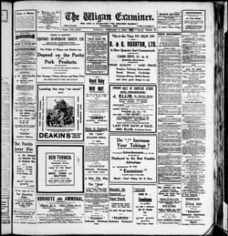 cover page of Wigan Examiner published on February 2, 1915
