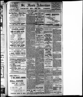 cover page of St. Neots Advertiser published on May 5, 1916