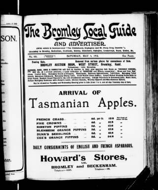 cover page of Bromley Local Guide and Advertiser published on May 4, 1912
