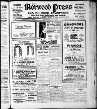 cover page of Norwood Press and Dulwich Advertiser published on May 2, 1925