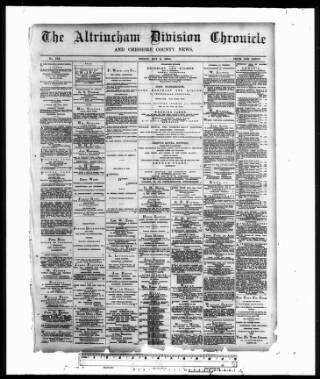 cover page of Altrincham Chronicle published on May 2, 1890