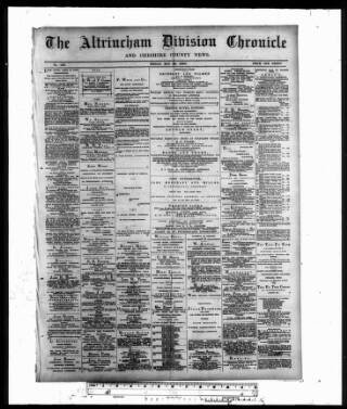 cover page of Altrincham Chronicle published on May 23, 1890