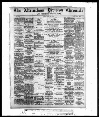 cover page of Altrincham Chronicle published on June 20, 1890