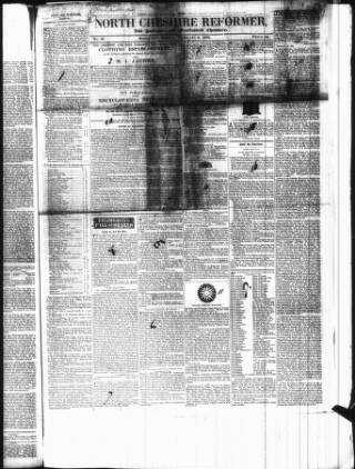 cover page of North Cheshire Reformer published on February 2, 1838