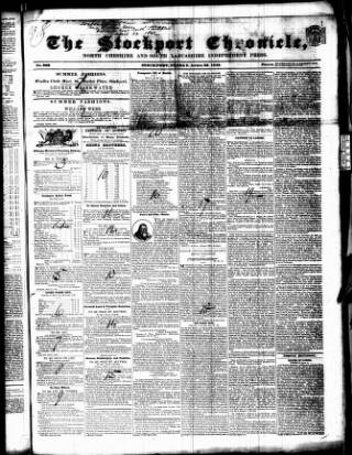 cover page of North Cheshire Reformer published on April 22, 1842