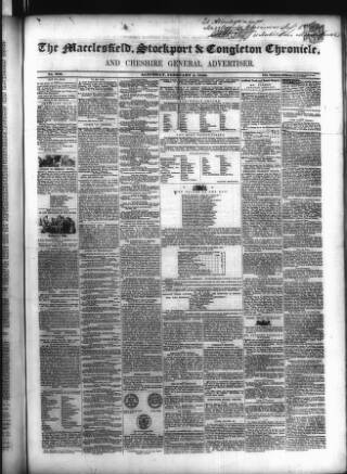 cover page of Macclesfield, Stockport, & Congleton Chronicle published on February 5, 1848