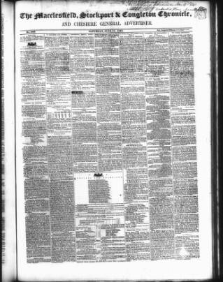 cover page of Macclesfield, Stockport, & Congleton Chronicle published on June 17, 1848
