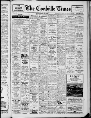 cover page of Coalville Times published on April 4, 1947