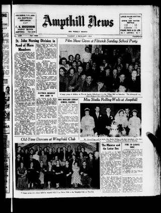 cover page of Ampthill & District News published on February 2, 1954