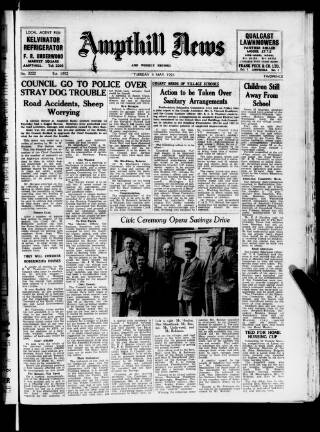 cover page of Ampthill & District News published on May 4, 1954