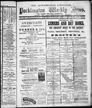 cover page of Howdenshire Chronicle published on February 2, 1901