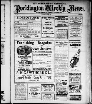 cover page of Howdenshire Chronicle published on June 18, 1938