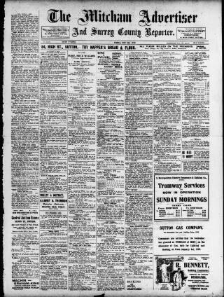 cover page of Mitcham Advertiser published on May 2, 1919
