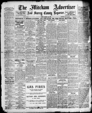 cover page of Mitcham Advertiser published on February 2, 1923