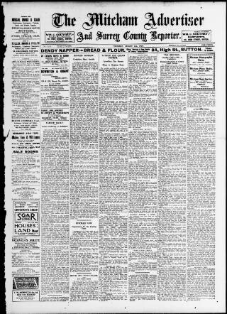 cover page of Mitcham Advertiser published on August 2, 1928
