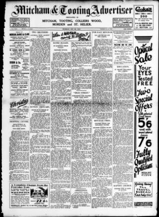 cover page of Mitcham Advertiser published on May 4, 1933