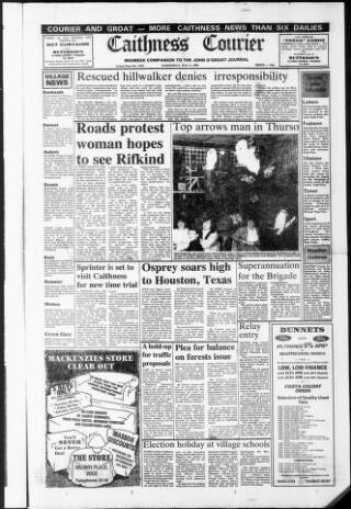 cover page of Caithness Courier published on May 4, 1988