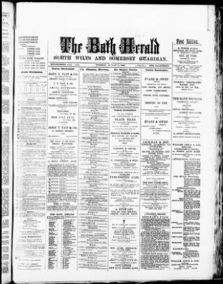 cover page of Bath Herald published on August 2, 1892