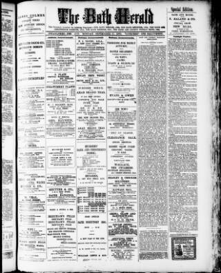 cover page of Bath Herald published on September 17, 1900
