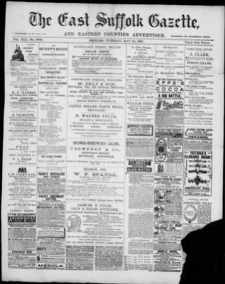 cover page of East Suffolk Gazette published on May 25, 1897