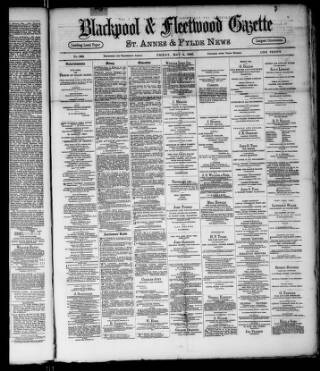cover page of Blackpool Gazette published on May 2, 1890
