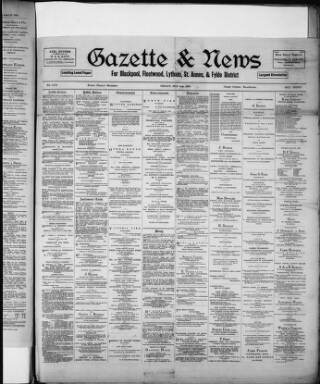 cover page of Blackpool Gazette published on May 4, 1894