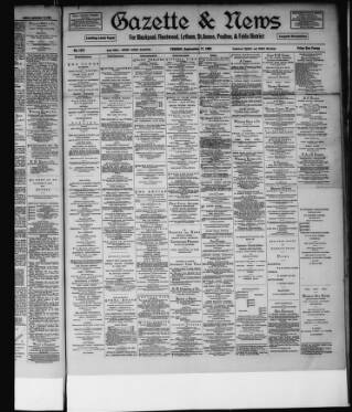 cover page of Blackpool Gazette published on September 17, 1895