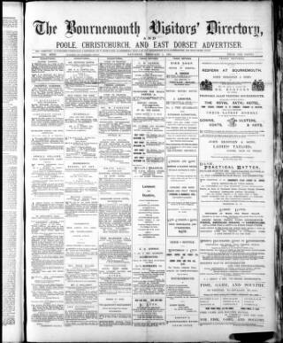 cover page of Bournemouth Times and Directory published on February 2, 1889