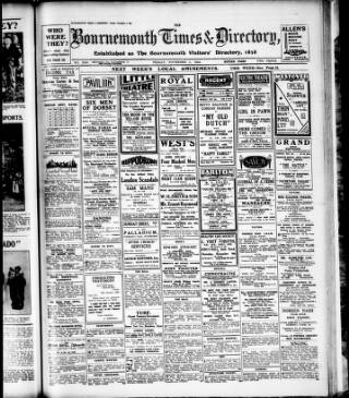 cover page of Bournemouth Times and Directory published on November 2, 1934