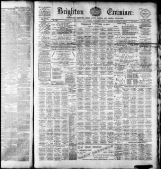 cover page of Brighton Examiner published on September 17, 1878
